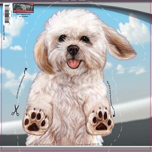 Shi Poo - Dogs On The Move Window Decal, The sticker measures 10" X 12"