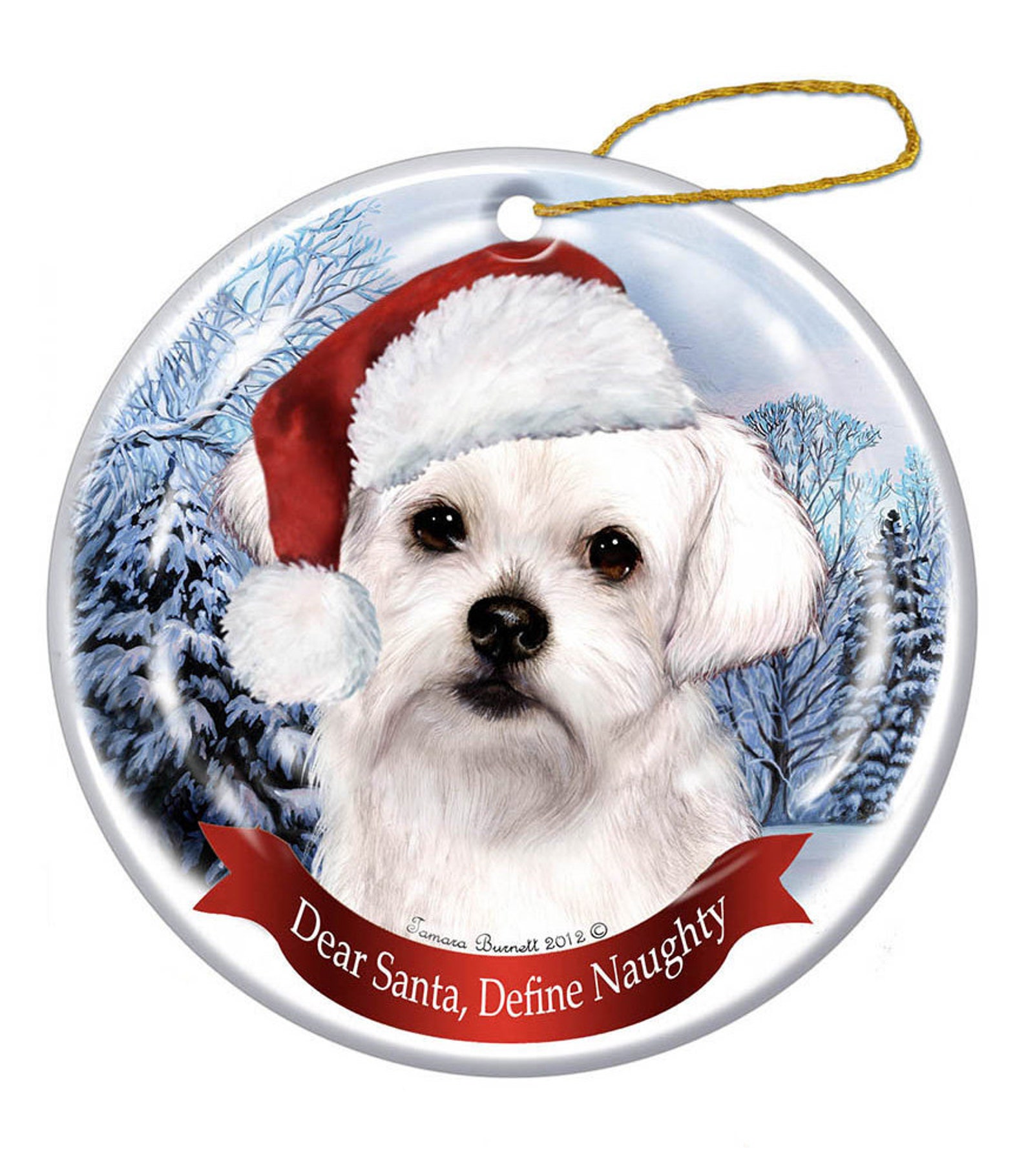 Holiday Pet Gifts Maltese Santa Hat Dog Porcelain Christmas Etsy Hong