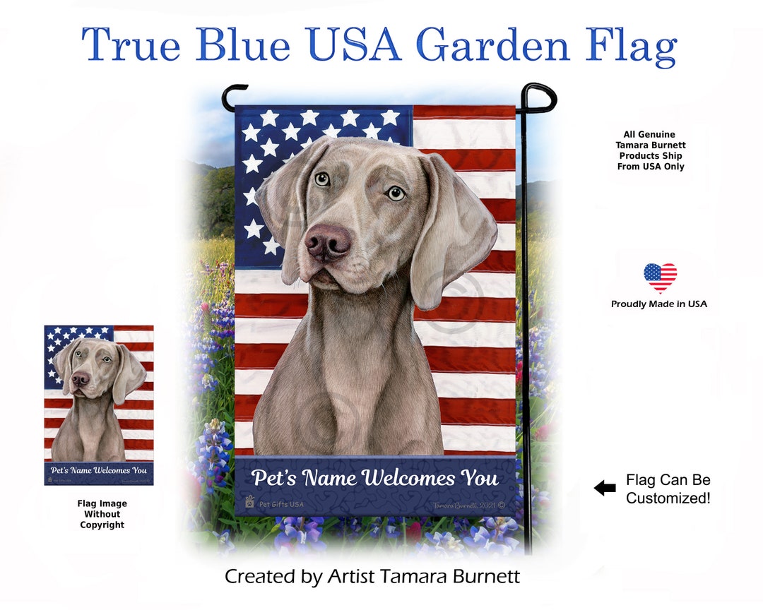 Weimaraner Silver Grey True Blue Patriotic Can Personalize With Pets Name  Garden Flag - Etsy Finland