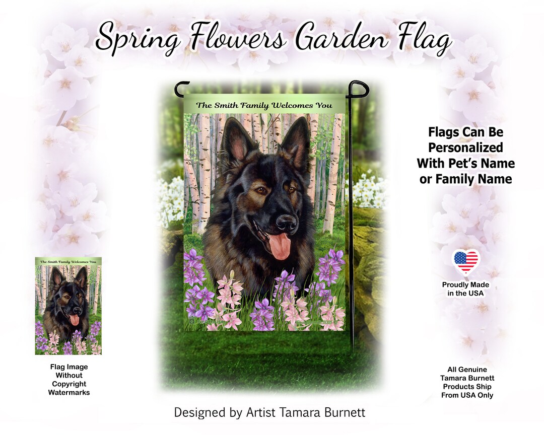 Spring Sable German Shepherd Plush Sable Spring Design Garden Flag - Etsy Australia