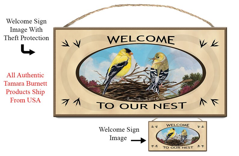 Us Sign Bird Bird Welcome Signs American Goldfinch - Etsy