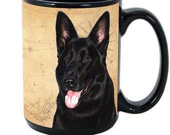 German Shepherd (Black) 15 oz Coffee Mug - My Faithful Friend