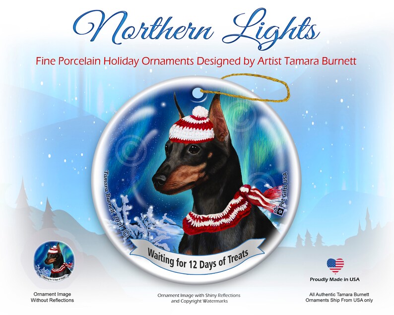 Min Pin Black Cropped Northern Lights Christmas Ornament Etsy