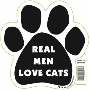 Aimant de voiture Paw Magnets Vrais hommes aiment les chats