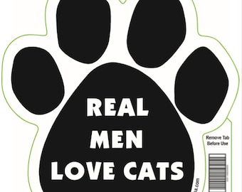 Paw Magnets Real Men Love Cats Car Magnet