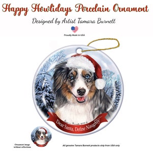 Mini australian shepherd christmas ornament Clearance