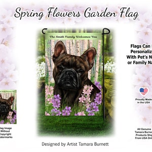 Französische Bulldogge Brindle Design Gartenfahne