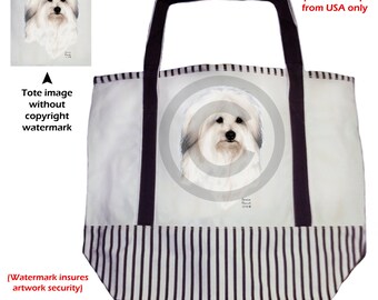 CafePress Cotton De Tulear Tote Bag - Natural Canvas Reusable Shopping Bag, Two Sizes Available