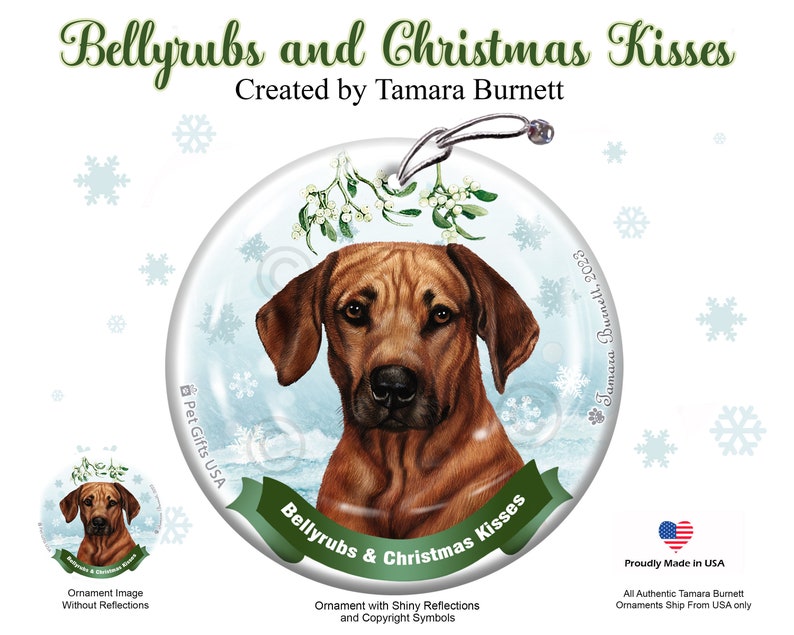 Rhodesian Ridgeback - Bellyrubs and Christmas Kisses Ornament - Etsy