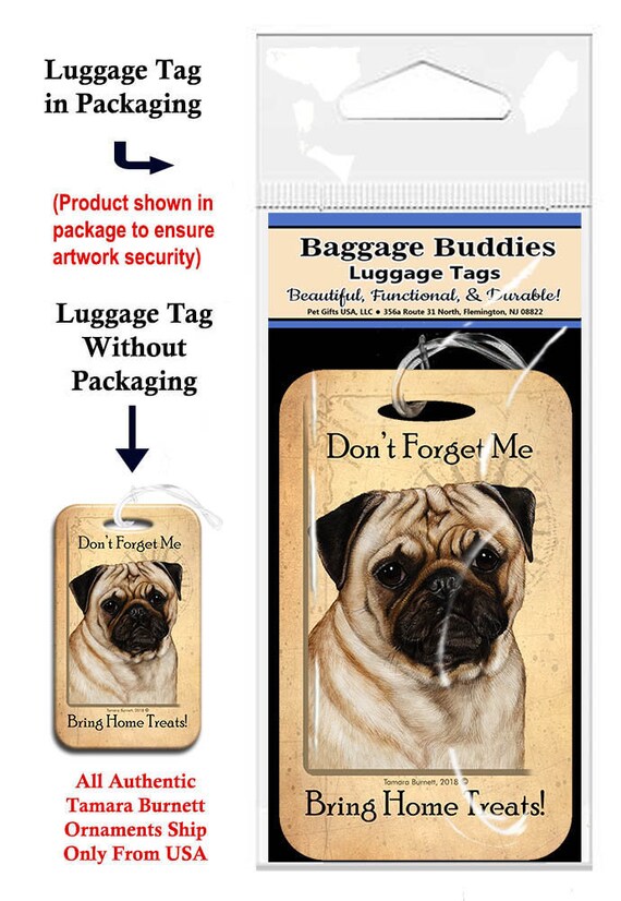 pug luggage tag