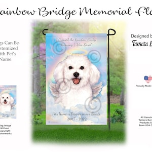 Bichon Frise - Pet Memorial Garden Flagge mit Personalisierungsoptionen