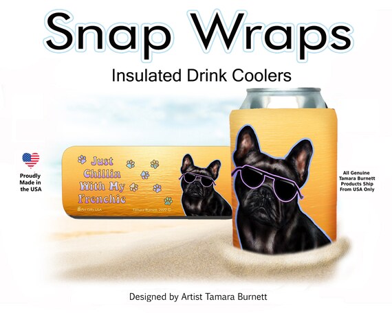 Plott Hound (Black) Snap Wrap Insulated Drink Holder 
