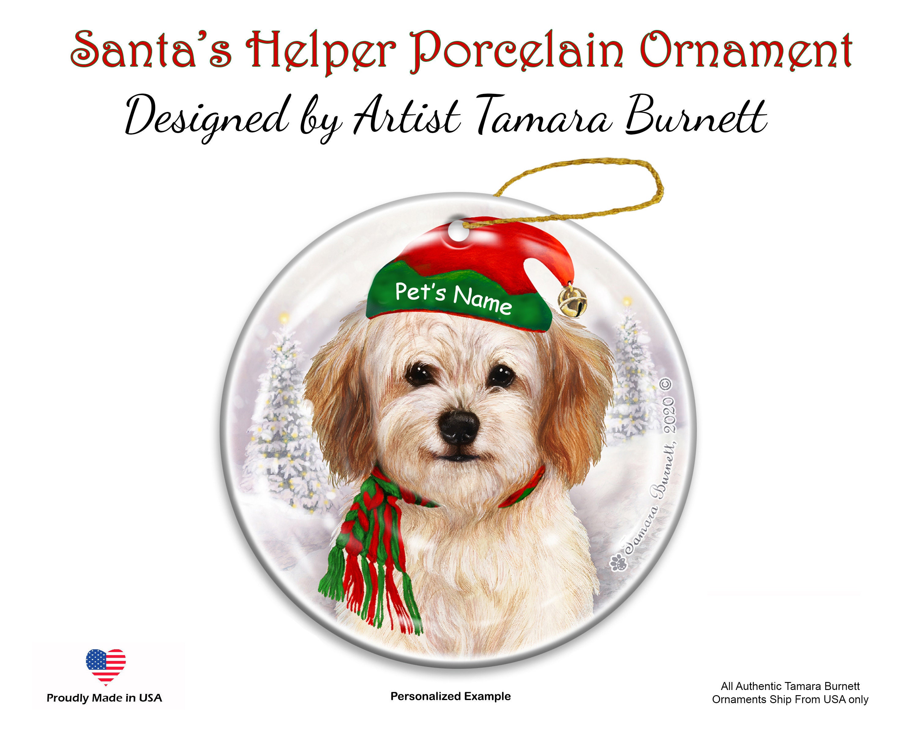 Cavachon Santa s Helper Christmas Ornament Etsy