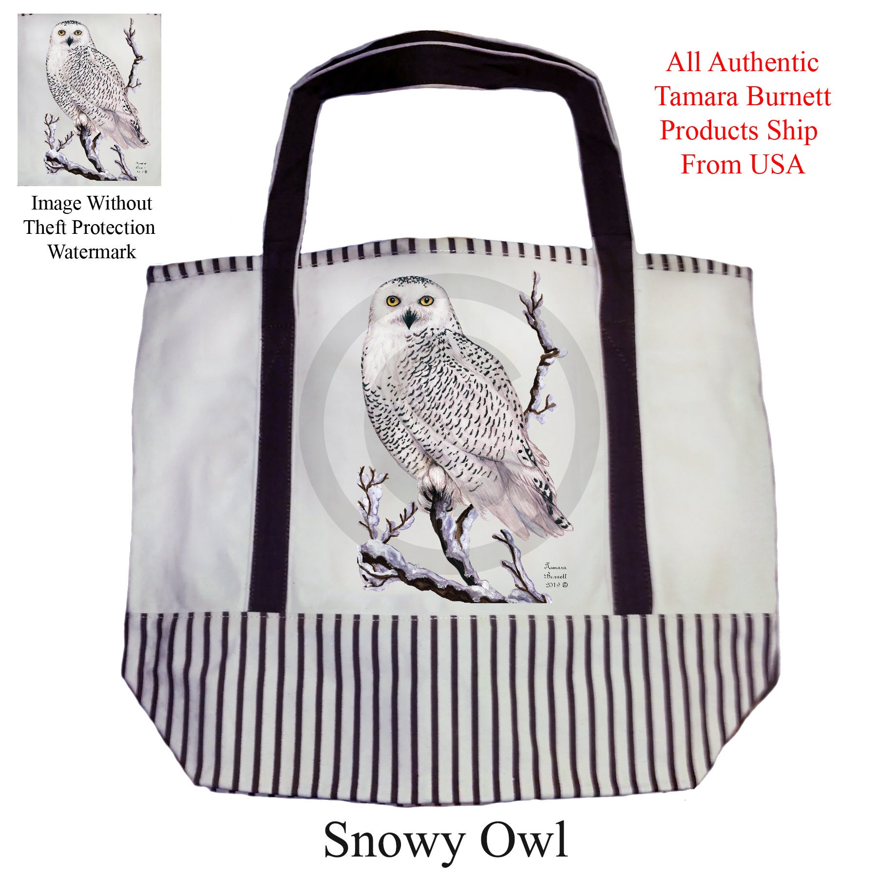 Snowy Owl Canvas Tote Bag