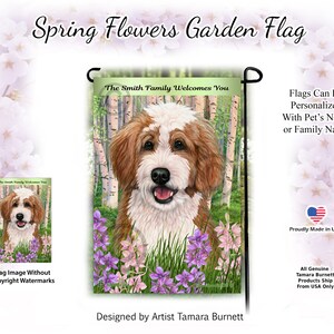 Bernedoodle Red & White Spring Design Gartenfahne