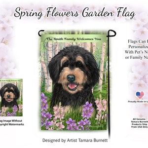 Bernedoodle Back & Tan Spring Design Garden Flag