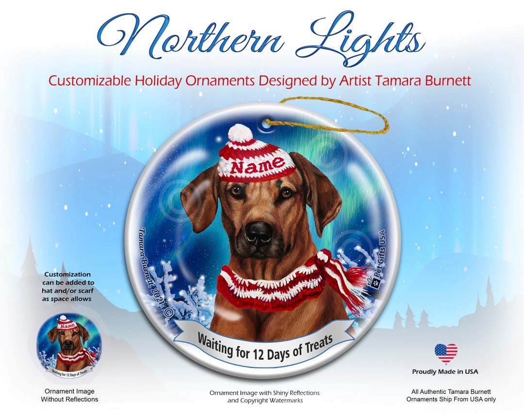 Rhodesian Ridgeback Northern Lights Christmas Ornament - Etsy