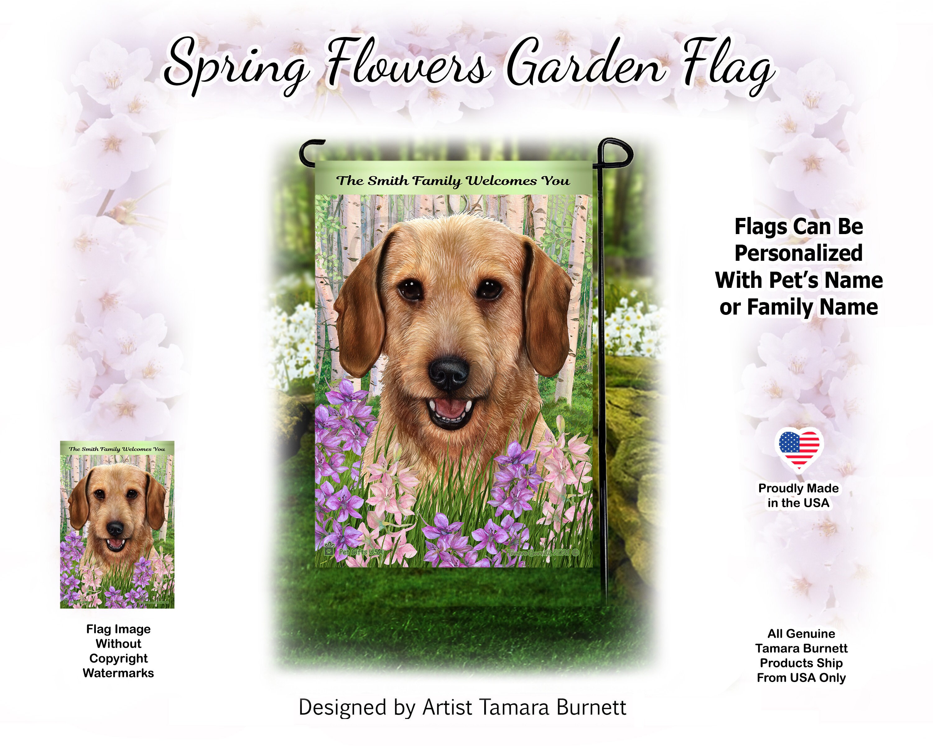 PWHAOO Dackel Gartenflagge – „Welcome, We Hope You Like Dachshunds“, 45,7x31,8 Cm, Doppelseitig Bedruckt, Polyester