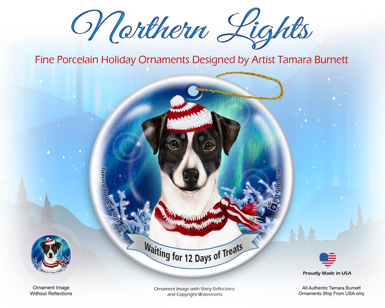 Rat Terrier Black & White Uncropped Pet Gift Personalized Northern