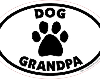 Dog Grandpa Oval Shaped Car Magnet - Packaged By Persons with Disabilities