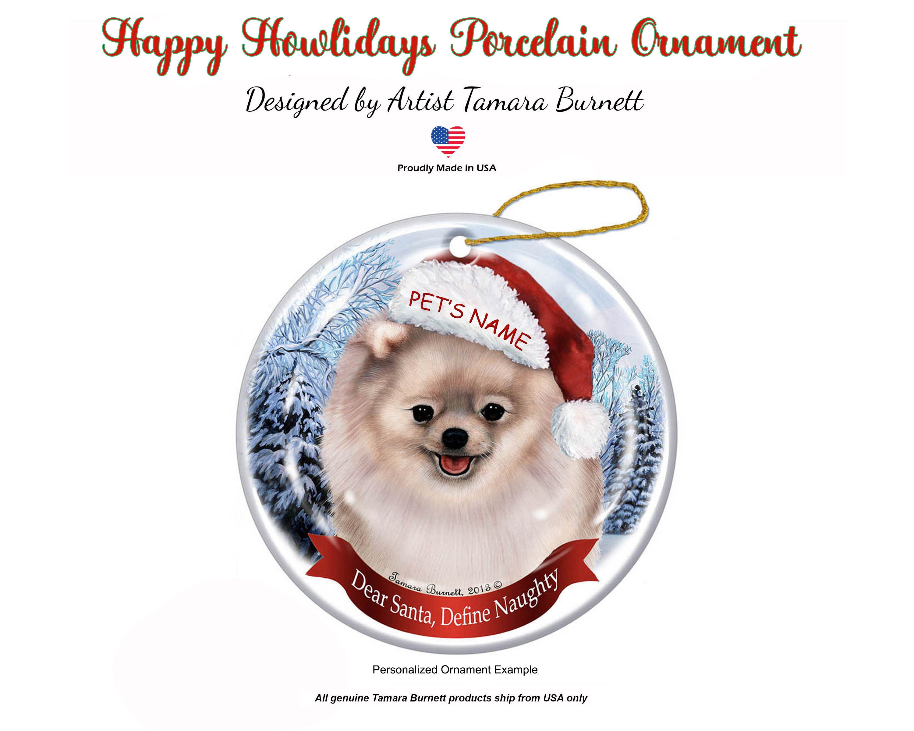Pomeranian Black/Tan Dog Porcelain Ornament Pet Gift 'Santa I Can Explain!' 