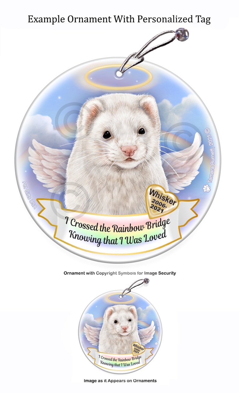 Ferret Chocolate Sable Memorial Ornament With Personalization Options