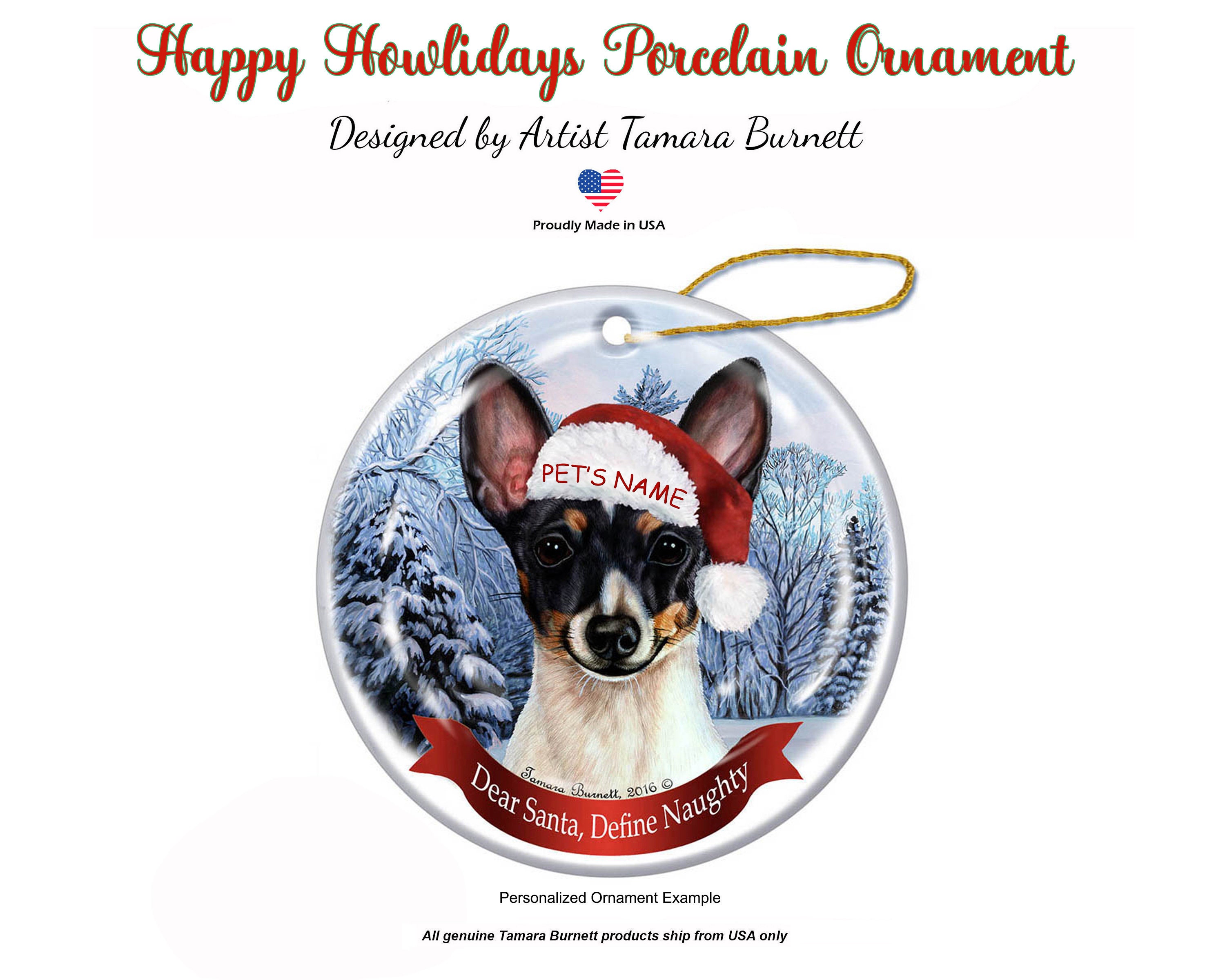 Holiday Pet Gifts Toy Fox Terrier Black Tri Santa Hat Dog Etsy