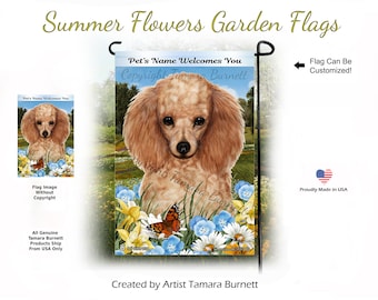 Poodle Apricot - Summer Flowers Garden Flag