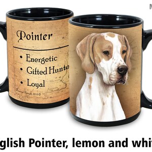 Engelsk pointer citron & vit - Min trogna vän 450 ml kaffemugg