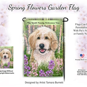 Bernedoodle Blond & White Spring Design Gartenfahne