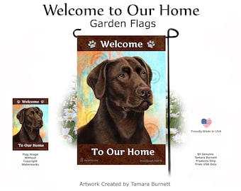 Chocolade Labrador Retriever Welcome Home Garden Flag