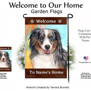 American Shepherd Mini Blue Merle-Willkommen in unserer Hausgarten-Flagge