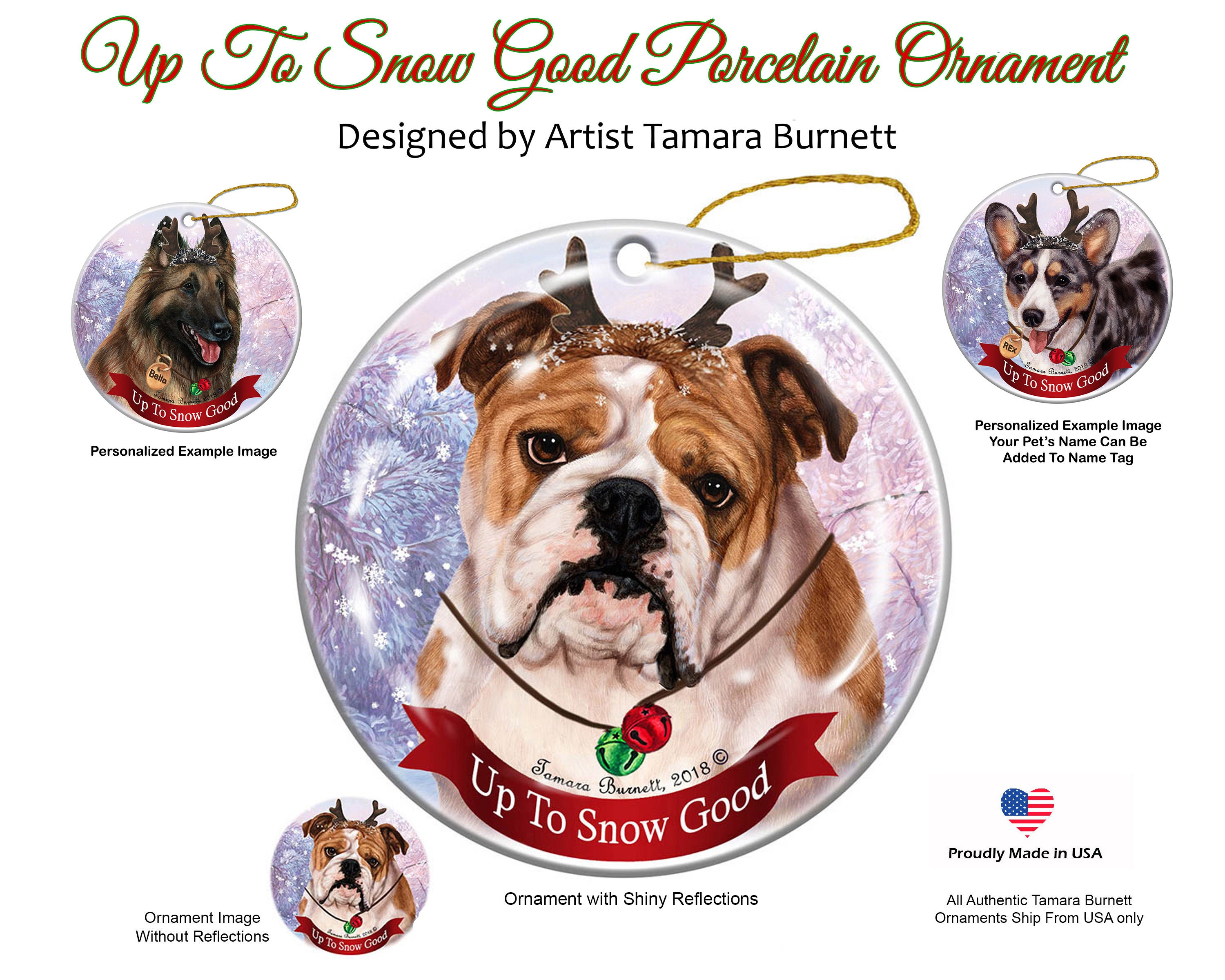white english bulldog ornament