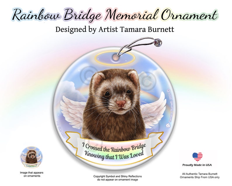 Ferret Chocolate Sable Memorial Ornament With Personalization Options
