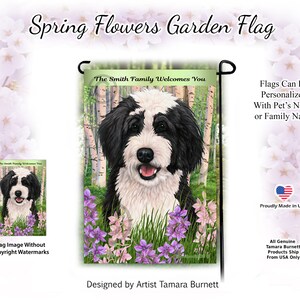 Bernedoodle Black & White Spring Design Gartenfahne