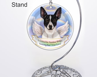 Rat Terrier Black & White Cropped - Memorial Ornament With Personalization Options