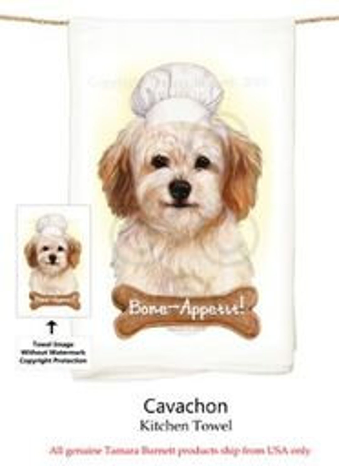 Toalla de cocina de saco de harina blanca Cavachon - Etsy México, image size:1080x1486