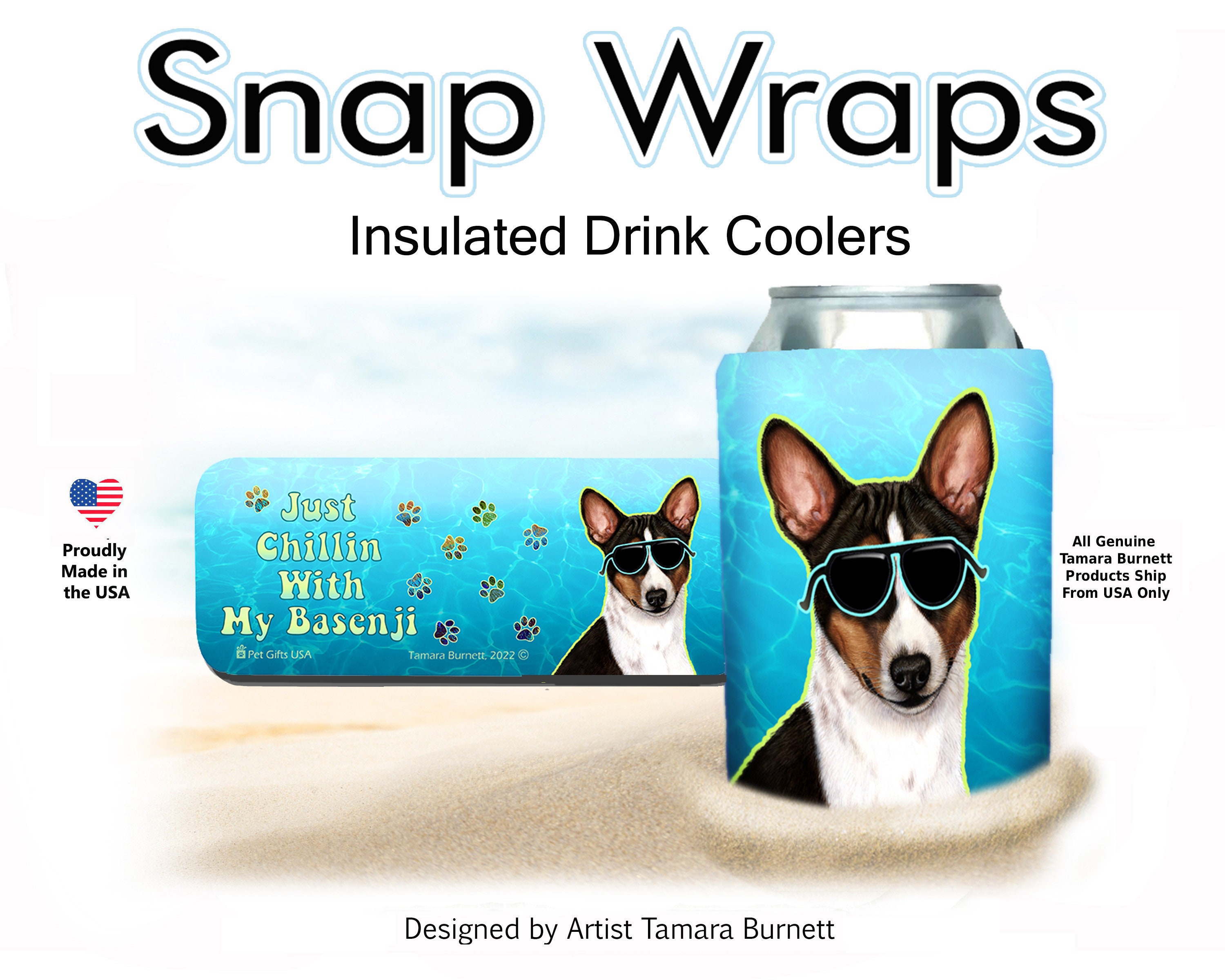 Basenji Red & White Snap Wrap (insulated Can Cooler) - Etsy