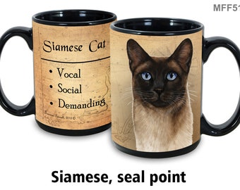 Siamese (Seal Point) Mug 15oz Black Coffee Mug, My Faithful Friend - Decorated in USA by PegasusPets