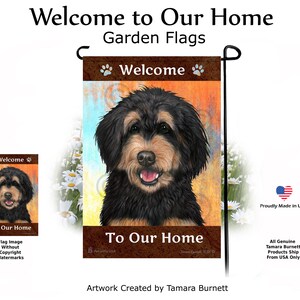 Bernedoodle Black & Tan - Welcome To Our Home Garden Flag