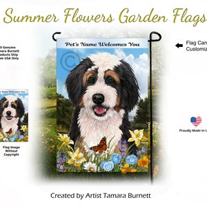 Bernedoodle Tricolor - Sommer Blumen Garten Flagge