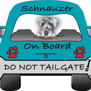 Schnauzer Grey Uncropped Do Not Tailgate Colored Car Magnet - Packaged By Persons with Disabilities