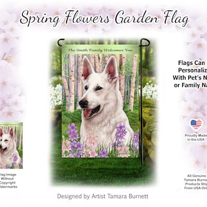 German Shepherd White Spring Design Garden Flag