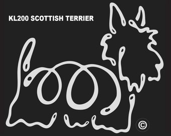 Tatuaje de ventana de Scottish Terrier K-Line - Hecho en EE. UU.