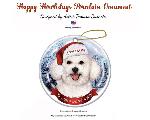 Bichon Frise Christmas Ornament Personalized Dog Memorial Gift Bichon Frise Christmas Ornament Personalized Dog Memorial Gift