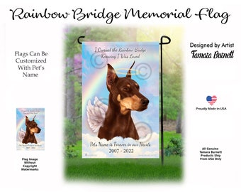 Bandera de jardín conmemorativa para mascotas con opciones de personalización.