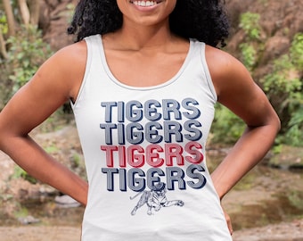 Jackson State Univerity Tigers Retro Striped Tank