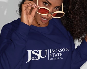 Jackson State University Tigers White Side Floating JSU 1877 Sweatshirt