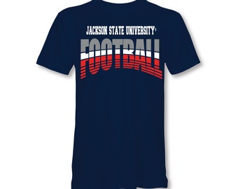 Jackson State University Tigers Tri Color Football Short Sleeve T-Shirt | JSU Tigers Tri Color T-Shirt | Jackson State University Football