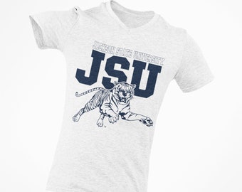 Jackson State University Tigers JSU Leaping V-Neck T-Shirt